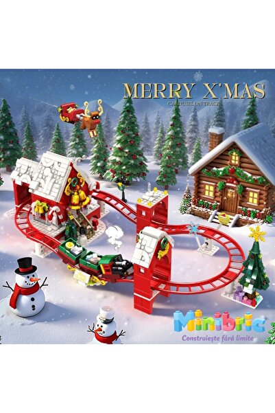 Minibric Set de Constructie Piese Tip Blocuri Construit Track Adventure, Tren...