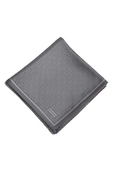 Vakko Tivil Monogram İpek Eşarp 41408-Açık Gri