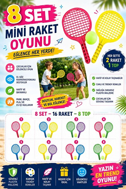ümit toys Lina-Mini Raket Oyunu 8’li Set – Çocuklar İçin Eğlenceli Oyuncak