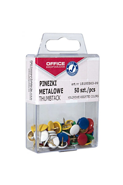 OFFICE products Colored metal push pins, 50 pcs/box, - assorted colors
