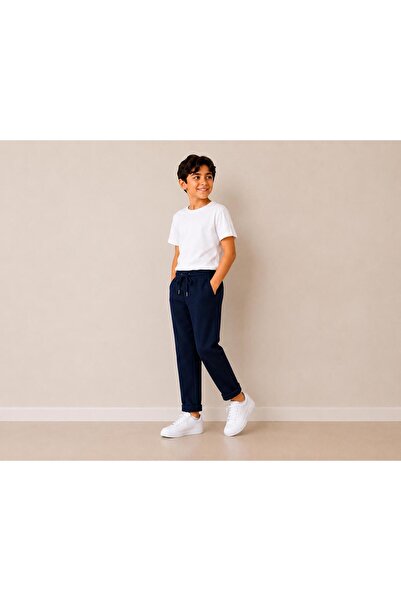 gold ılgaz tekstil ERKEK ÇOCUK BELİ KEMERLİ PİKE KUMAŞ DUBLE PAÇA JOGGER PANT...