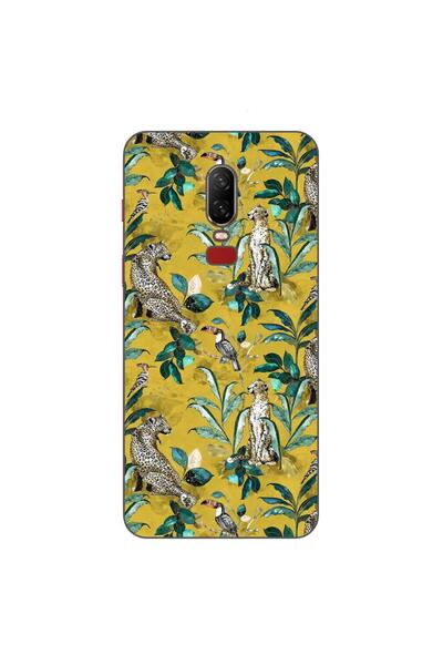 OEM Husa compatibila cu OnePlus 6 Silicon Gel Tpu Model Yellow Jungle Pattern