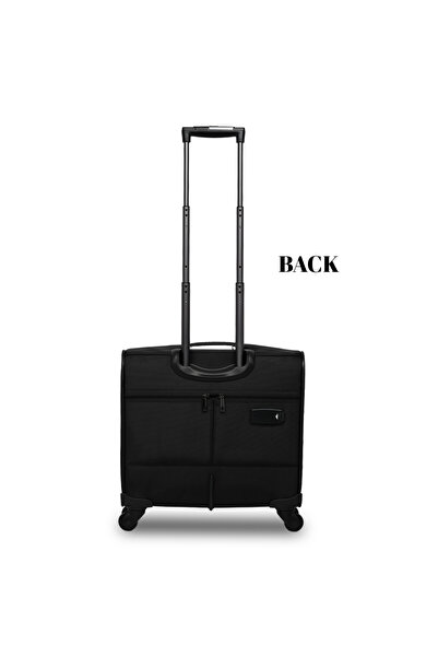 President Premium Pilot Bag Water Resistant 4 Smooth Wheeled Rolling Laptop Case with Safe Zippers for Unisex, 9596 -Black
