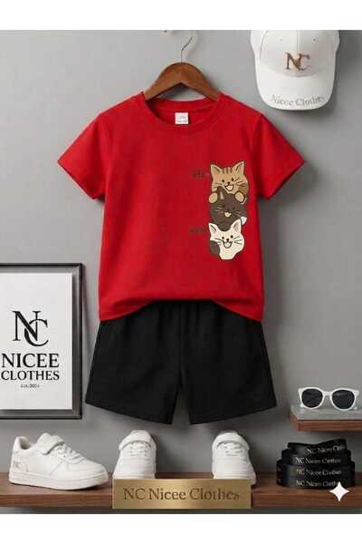 NC Nicee Clothes Tricou și pantaloni scurți de vară pentru copii, unisex (Tre...
