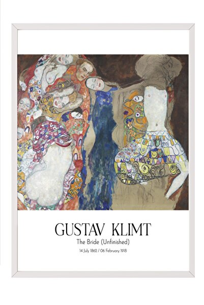 Postifull Gustav Klimt - Mireasa (Neterminat), Tablou înrămat alb, Seria de a...