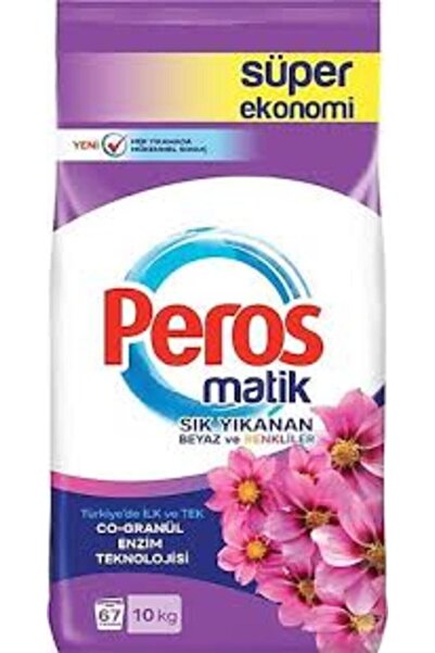 Peros Matik Yıldız Çiçeği Toz Çamaşır Deterjanı 10 Kg (Sık Yıkanan Beyazlar v...