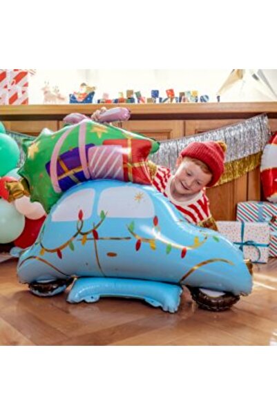 CasaDesteapta.ro Jucărie Balon din folie în picioare forma Mașină de Crăciun,...