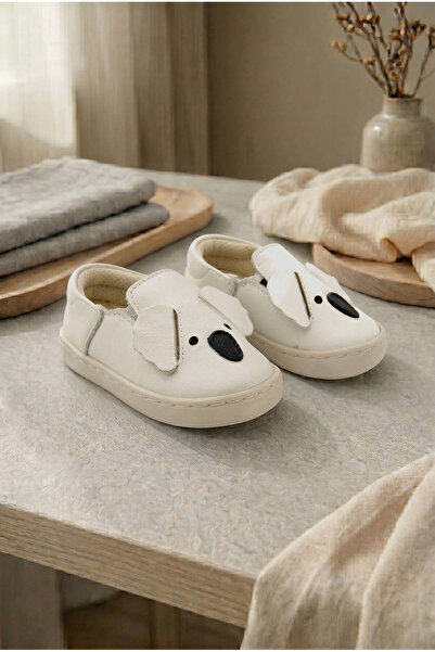 Beybium Genuine Leather First Step Shoes Cream Koala Themed