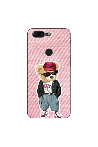 OEM Θήκη συμβατή με OnePlus 5T Σιλικόνης Gel TPU με σχέδιο Ροζ Τζιν Αρκούδα