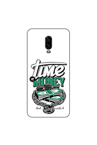 OEM Husa compatibila cu OnePlus 6T Silicon Gel Tpu Model Mesaj Time Is Money