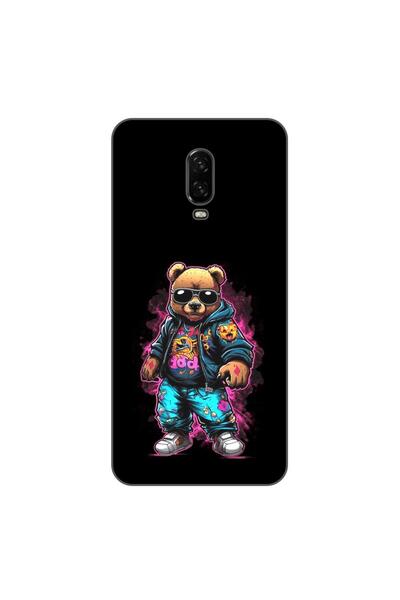 OEM Θήκη συμβατή με OnePlus 6T Σιλικόνης Gel TPU με σχέδιο Αρκούδας, Μαύρο Cool