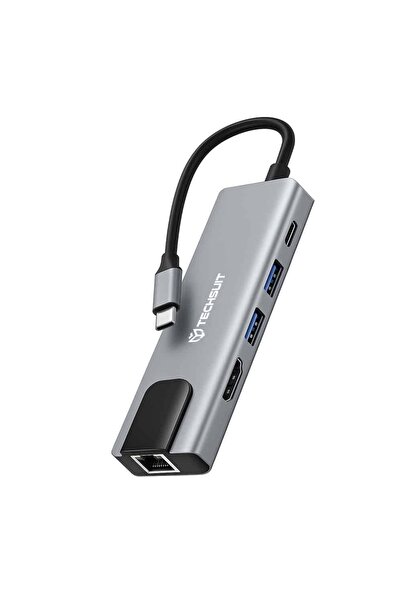 Techsuit - Σταθμός σύνδεσης NetBridge 5 σε 1 (H1) - Τύπου-C σε 1x USB2.0, 1x ...