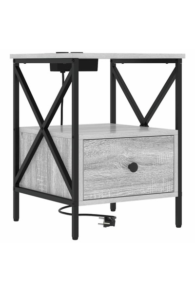 vidaxl Dulap de noapte Gri Sonoma 41,5 x 40,5 x 55 cm Lemn compozit