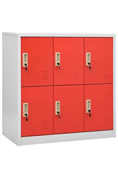 vidaxl Locker, light gray and red, 90x45x92.5 cm, steel
