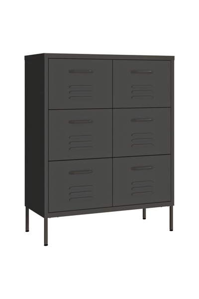 vidaxl Drawer cabinet, anthracite, 80x35x101.5 cm, steel