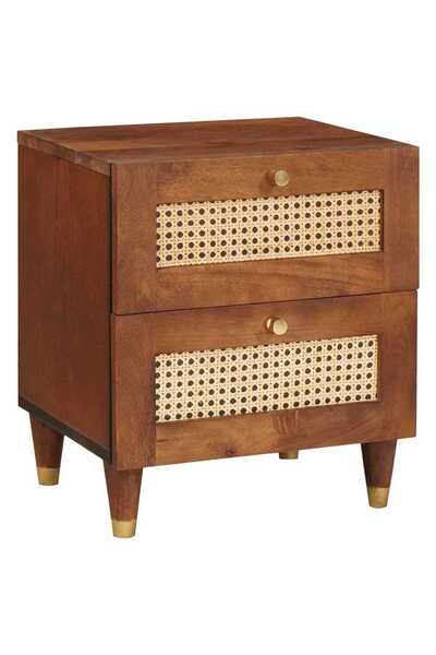 vidaxl Dulap de noapte Maro 40 x 33,5 x 46 cm Lemn masiv de acacia