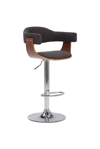 vidaxl Scaune de bar, 2 buc., gri, lemn curbat și material textil