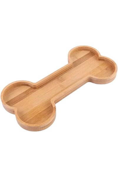 Arabest 15in Bamboo Bone-Shaped Serving Tray,Grooved Design,Natural Bamboo,Ea...