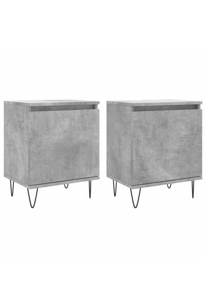 vidaxl Noptiere, 2 buc., gri beton, 40x30x50 cm, lemn compozit