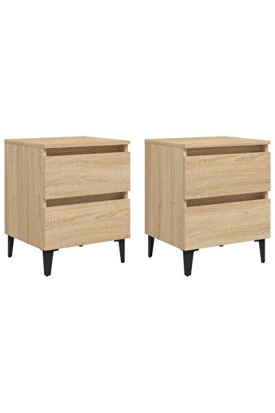 vidaxl Noptiere, 2 buc., stejar sonoma, 40x35x50 cm, lemn prelucrat