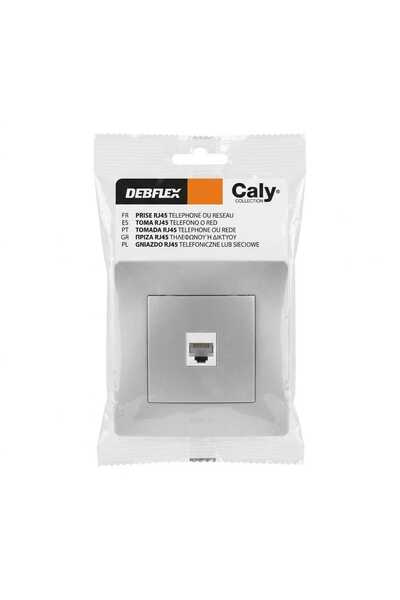 DEBFLEX RJ45 Υποδοχή Διαδικτύου/Τηλεφώνου Caly, Ασημί, Εντοιχιζόμενη