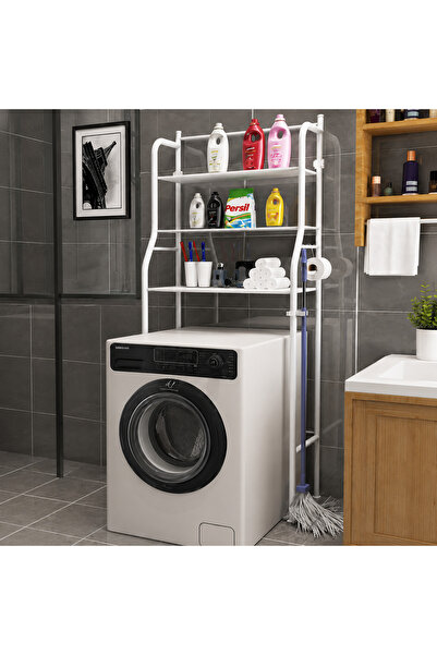 OEM Raft organizator baie peste mașina de spălat, metal alb, Laundry Rack