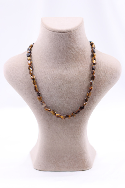 SAURACHI Tiger's Eye Stone Amorphous Cut Pendant Natural Stone Array