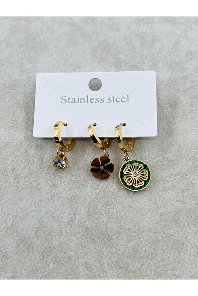 Bozhi Earrings Steel Gold Minimal Elegance