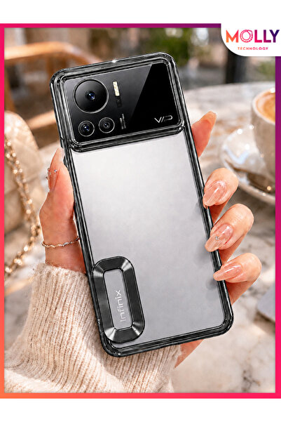 Molly İNFİNİX NOTE 12 VIP İçin Kenarları Siyah Lens Koruyuculu Lou Lazer Şeff...