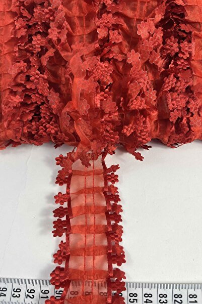 Hobigram Red Edged Organlisse Organza Ruffle Ribbon – Romantic Decoration Rib...