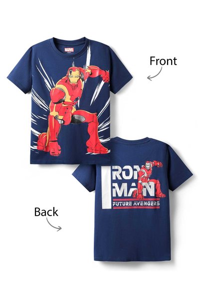 Pine Kids Marvel Single Jersey Knit Half Sleeves T-Shirt with Front and Back ...
