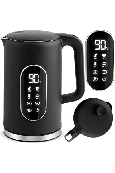 Velixo Fierbător electric 1.7L, 2200W, Control tactil, Display LCD, Temperatu...