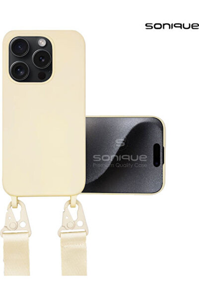 Other Θήκη Σιλικόνης με Λουράκι Μεταφοράς Sonique για Apple iPhone 16 Pro Μπεζ