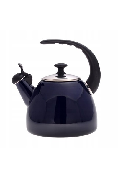 Kamille Ceainic de 2.5L din oțel emailat cu fluier, compatibil cu inducția