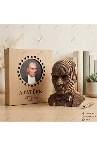 KARX Mustafa Kemal Atatürk 3D Puzzle, yaratıcı hobi, DIY, Kraft Karton Model Kit