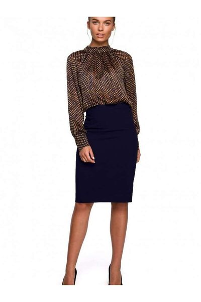 Stylove S248 Pencil Ψηλόμεση Midi Φούστα model 149202 Navy Blue (L) - Large