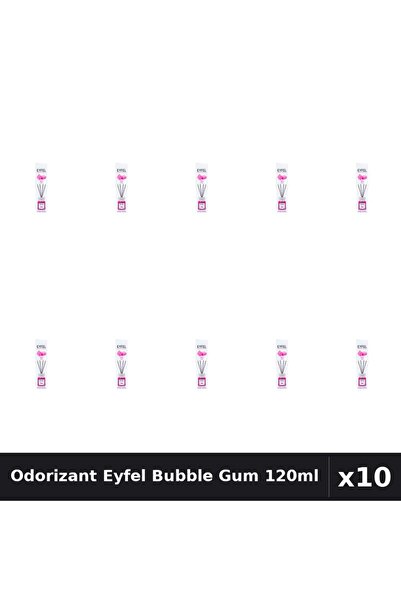 Eyfel Set 10 Odorizant Camera cu Betisoare Bubble Gum 120ml - Parfum Intens