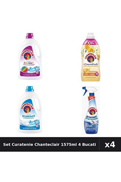 Chanteclair Set 4 Detergent și Balsam Lichid Rufe 1575ml - Color, Bicarbonat,...