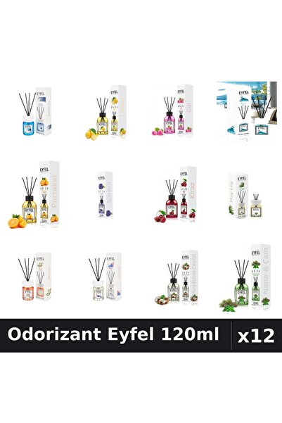Eyfel Set 12 Odorizante Camera cu Betisoare - 12 Arome Asortate, 120ml