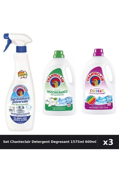 Chanteclair Set 3 Detergent și Degresant 1575ml 600ml - Mosc Alb, Color, Bica...