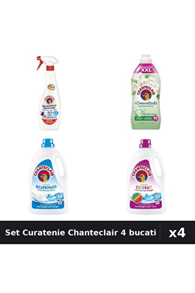 Chanteclair Set 4 Detergent și Balsam 1575ml 1800ml - Bicarbonat, Color, Mars...
