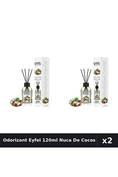 Eyfel Set 2 Odorizant Camera cu Betisoare - Nuca De Cocos, Parfum Intens 120ml