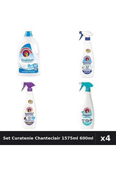 Chanteclair Set 4 Detergent și Degresant 1575ml - Bicarbonat, Mosc Alb, Anti-...