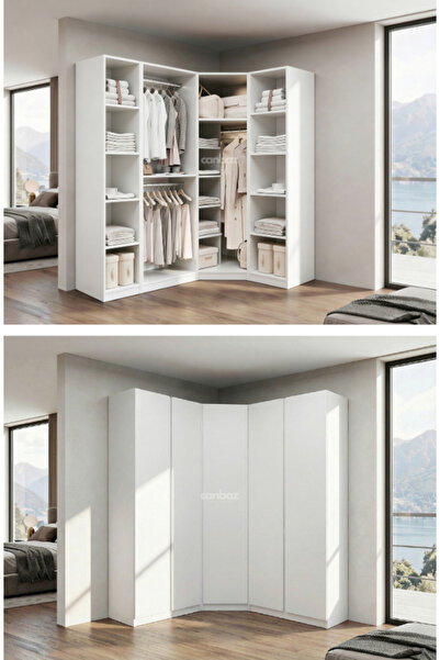 CANBAZ FURNİTURE Mira modüllü köşe 5 MDF kapaklı %100 MDF (KURULUM DAHİL)