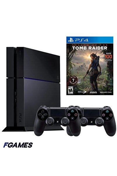 Sony Consola Playstation 4 Ps4 500gb + Două controlere + Shadow Of The Tomb R...