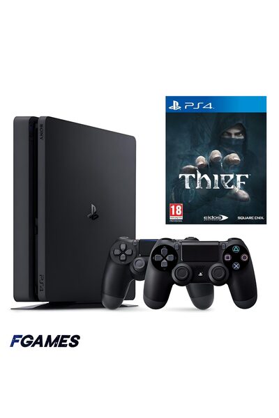 Sony Consola Playstation 4 Slim Ps4 500gb + Două controlere + Joystick PlaySt...