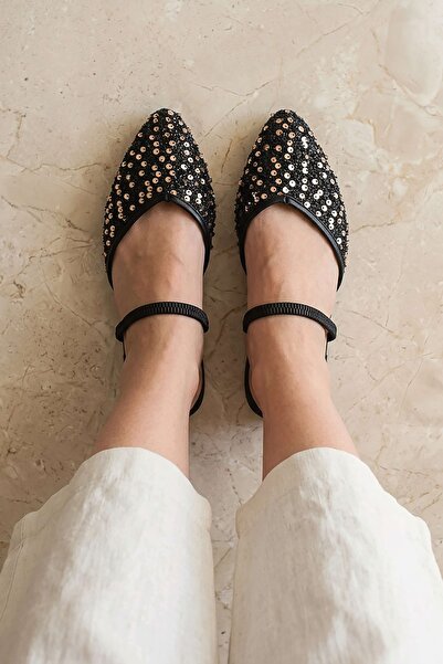 Modafırsat Women's Daily Ballet Flats Inside-Out Office Sandals Shoes