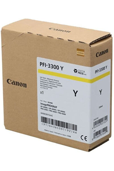 Canon PFI-3300 Γνήσιο Μελάνι Εκτυπωτή InkJet Κίτρινο (6436C001)