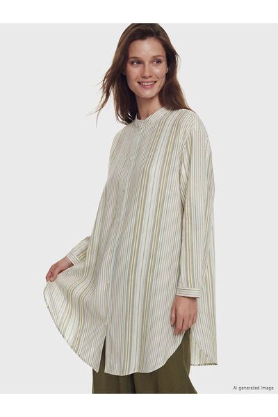 LC Waikiki LCW Modest Keten Karışımlı Kadın Gömlek Tunik