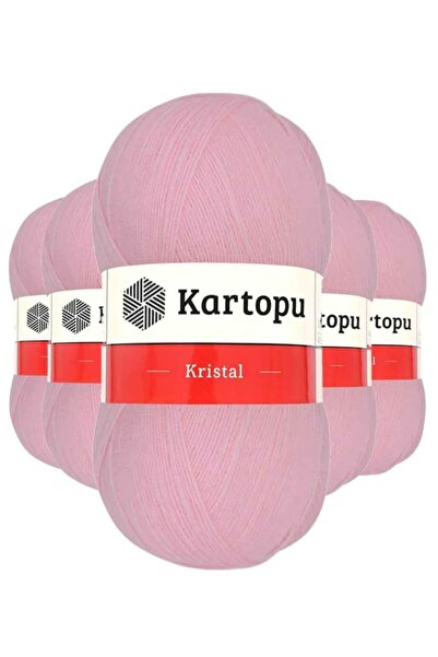 Mudanis 5 Pieces of Crystal Double Layered Hand Knitted Yarn Baby Pink K788 -...